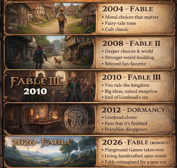 From Chicken Kicker to Kingdom Ruler: The Evolution of Fable
